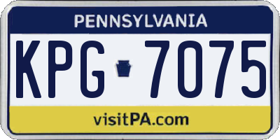 PA license plate KPG7075
