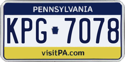 PA license plate KPG7078