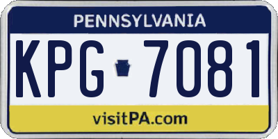 PA license plate KPG7081