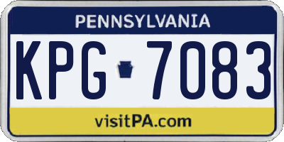PA license plate KPG7083