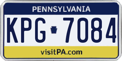 PA license plate KPG7084