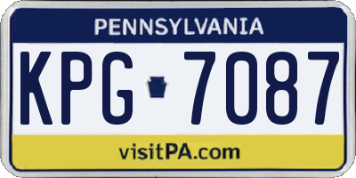 PA license plate KPG7087
