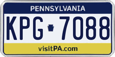 PA license plate KPG7088