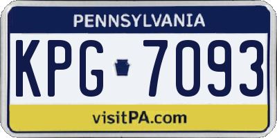 PA license plate KPG7093