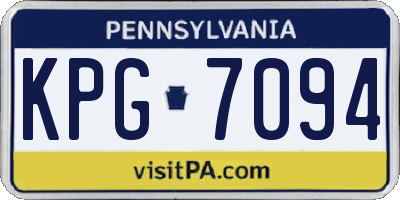 PA license plate KPG7094