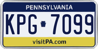 PA license plate KPG7099