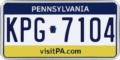 PA license plate KPG7104