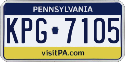 PA license plate KPG7105