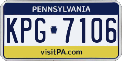 PA license plate KPG7106