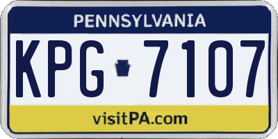 PA license plate KPG7107