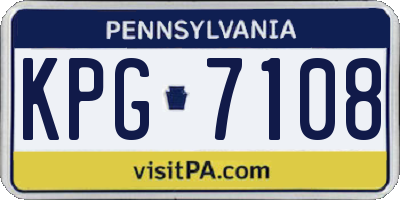 PA license plate KPG7108