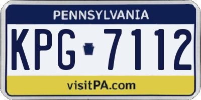 PA license plate KPG7112