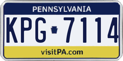 PA license plate KPG7114