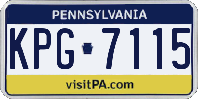 PA license plate KPG7115