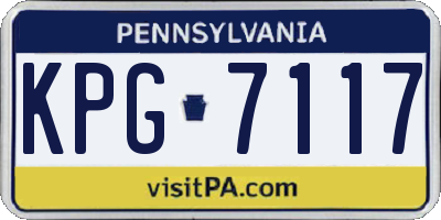 PA license plate KPG7117