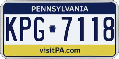 PA license plate KPG7118