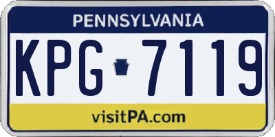 PA license plate KPG7119