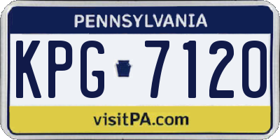 PA license plate KPG7120