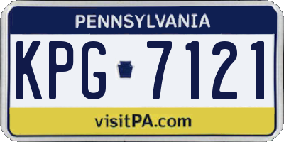 PA license plate KPG7121