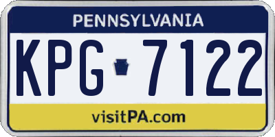 PA license plate KPG7122