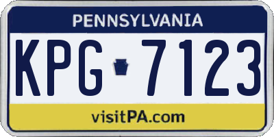 PA license plate KPG7123