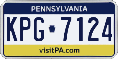 PA license plate KPG7124