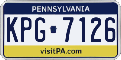 PA license plate KPG7126