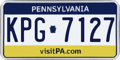 PA license plate KPG7127