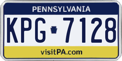 PA license plate KPG7128
