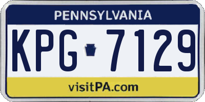 PA license plate KPG7129