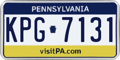 PA license plate KPG7131