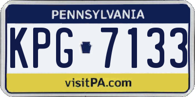 PA license plate KPG7133