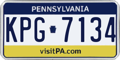 PA license plate KPG7134