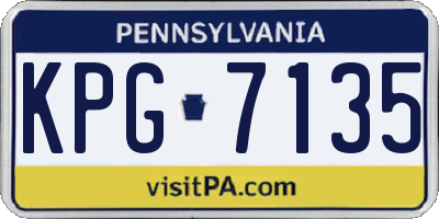 PA license plate KPG7135