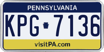 PA license plate KPG7136