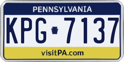 PA license plate KPG7137