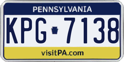 PA license plate KPG7138