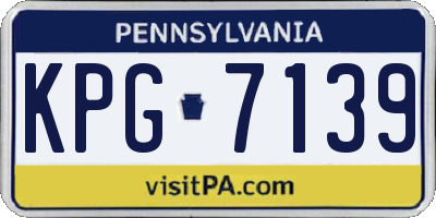 PA license plate KPG7139