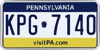 PA license plate KPG7140
