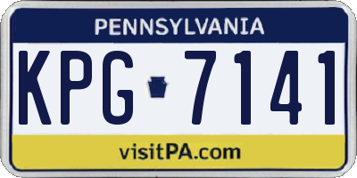 PA license plate KPG7141