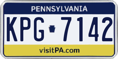 PA license plate KPG7142