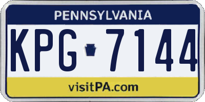 PA license plate KPG7144