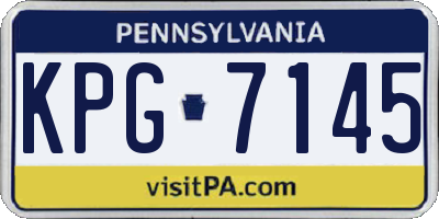 PA license plate KPG7145