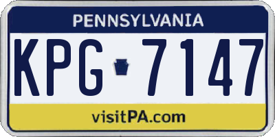 PA license plate KPG7147