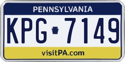 PA license plate KPG7149