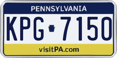 PA license plate KPG7150