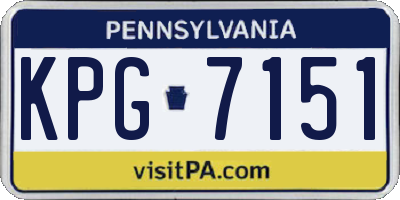 PA license plate KPG7151