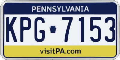 PA license plate KPG7153