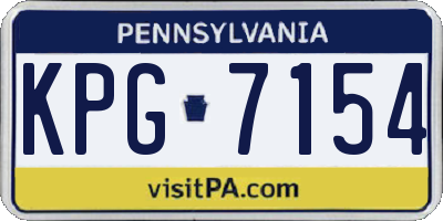 PA license plate KPG7154