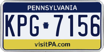 PA license plate KPG7156